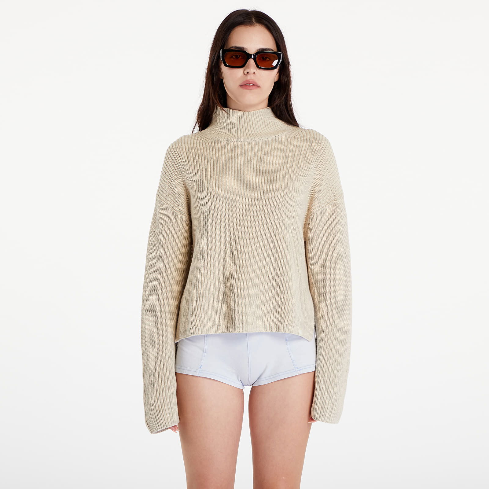 Chunky Loose High Neck Sweater Pelican