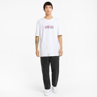 Tričko Puma Downtown Graphic Tee L Biela | 530899-02, 1
