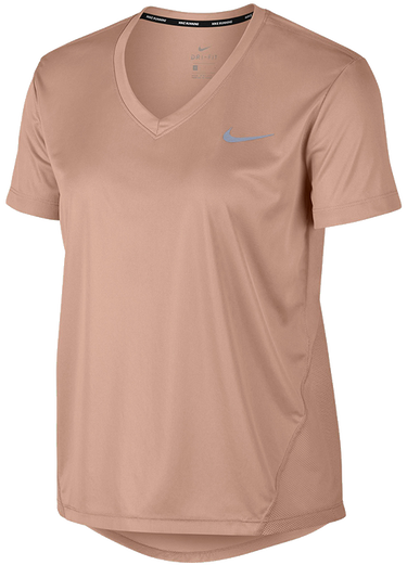 Tričko Nike Miler Dri-FIT Short Sleeve V-Neck Running T-Shirt with Mesh Panels Béžová | at6756-605, 0