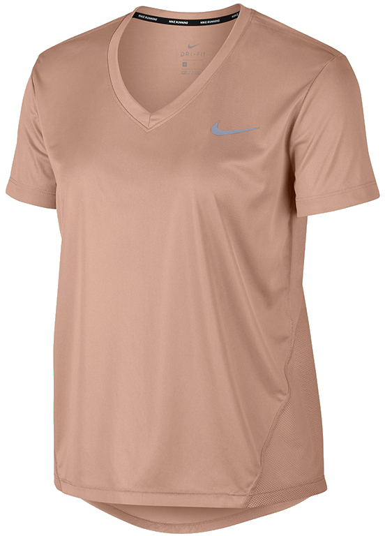 Tričko Nike Miler Dri-FIT Short Sleeve V-Neck Running T-Shirt with Mesh Panels Béžová | at6756-605, 0