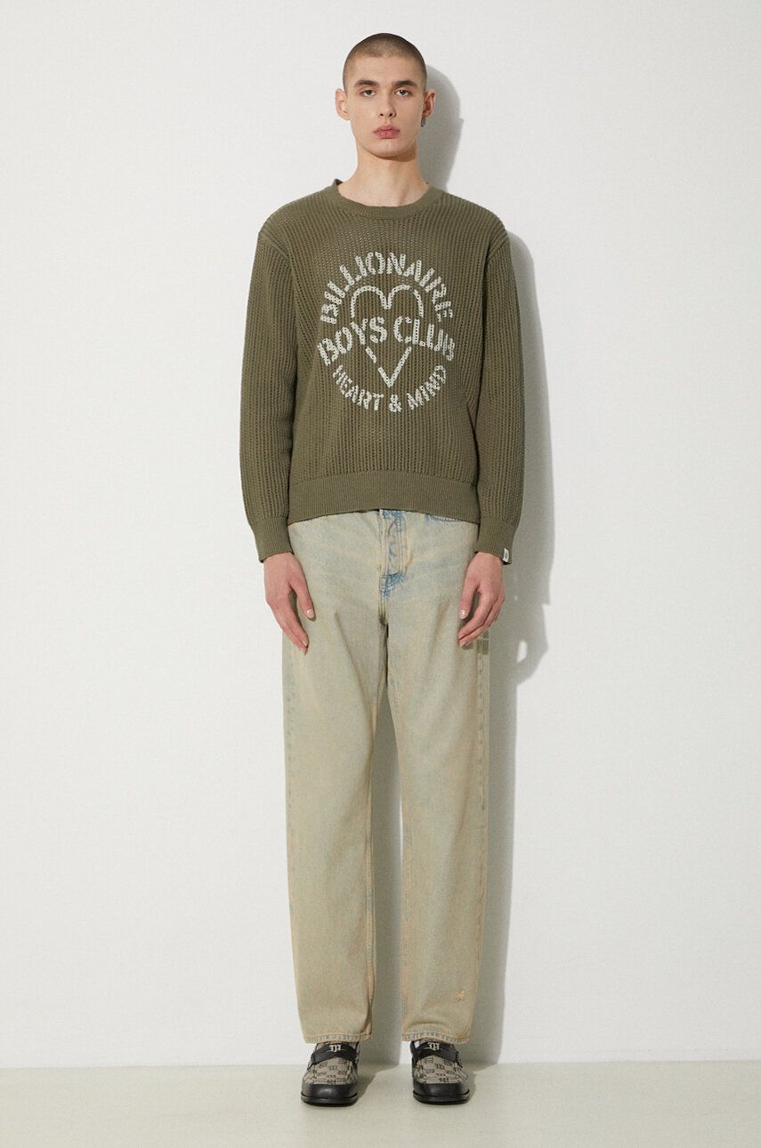 Sveter BILLIONAIRE BOYS CLUB Billionaire Boys Club Heart & Mind Stencil Logo Jumper Zelené | B24224, 1