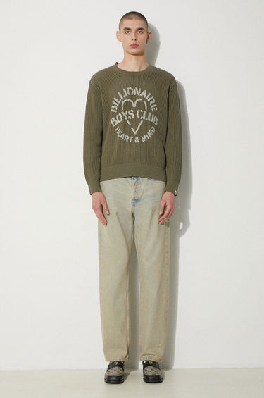 Sveter BILLIONAIRE BOYS CLUB Billionaire Boys Club Heart & Mind Stencil Logo Jumper Zelené | B24224, 1
