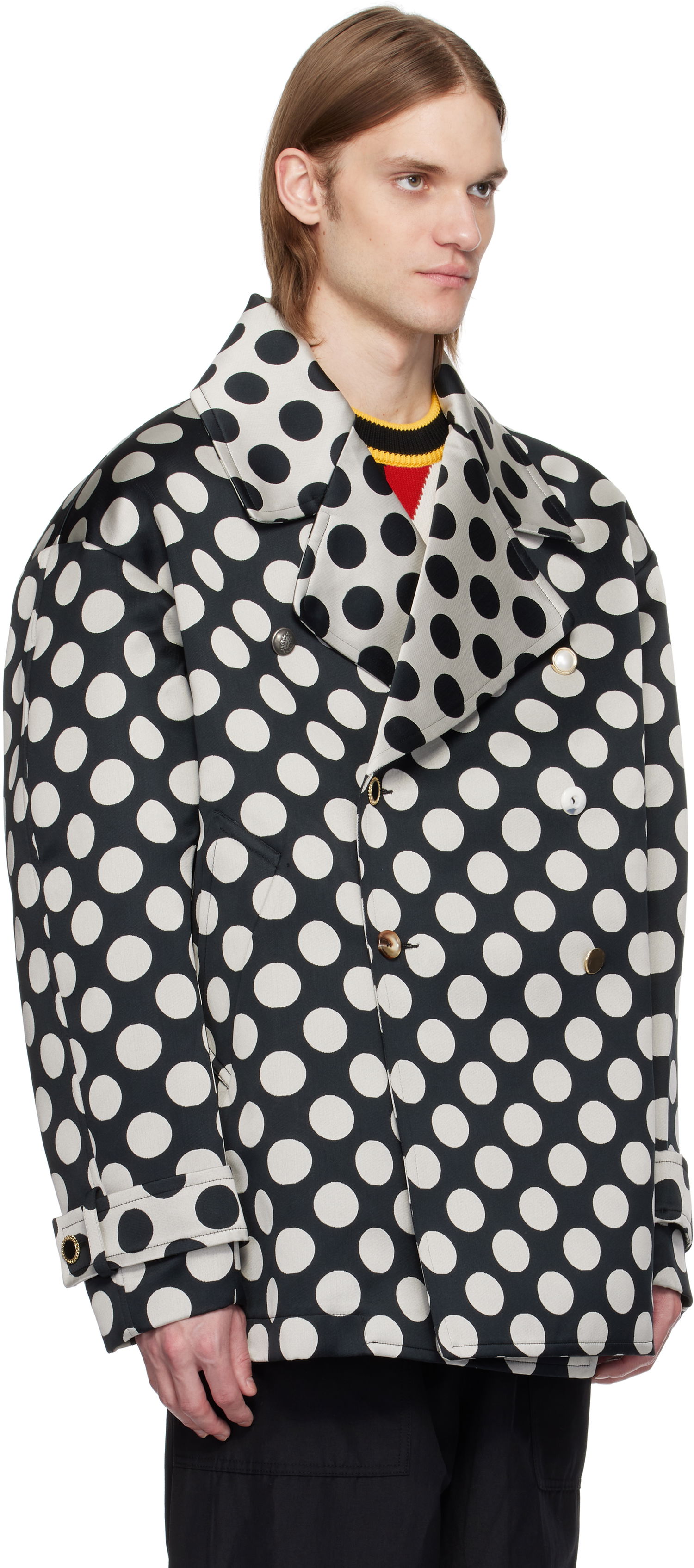 Bunda Charles Jeffrey Loverboy Charles Jeffrey LOVERBOY Oversized Polka Dot Peacoat Rôznofarebný | 54010501, 1