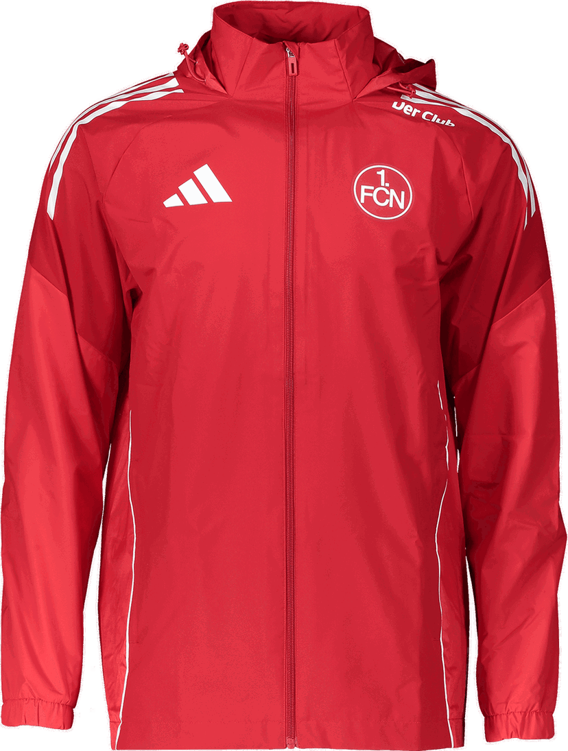 Pláštenka adidas Originals 1. FC Nürnberg Hooded Rain Jacket Červená | 6fcnji6533