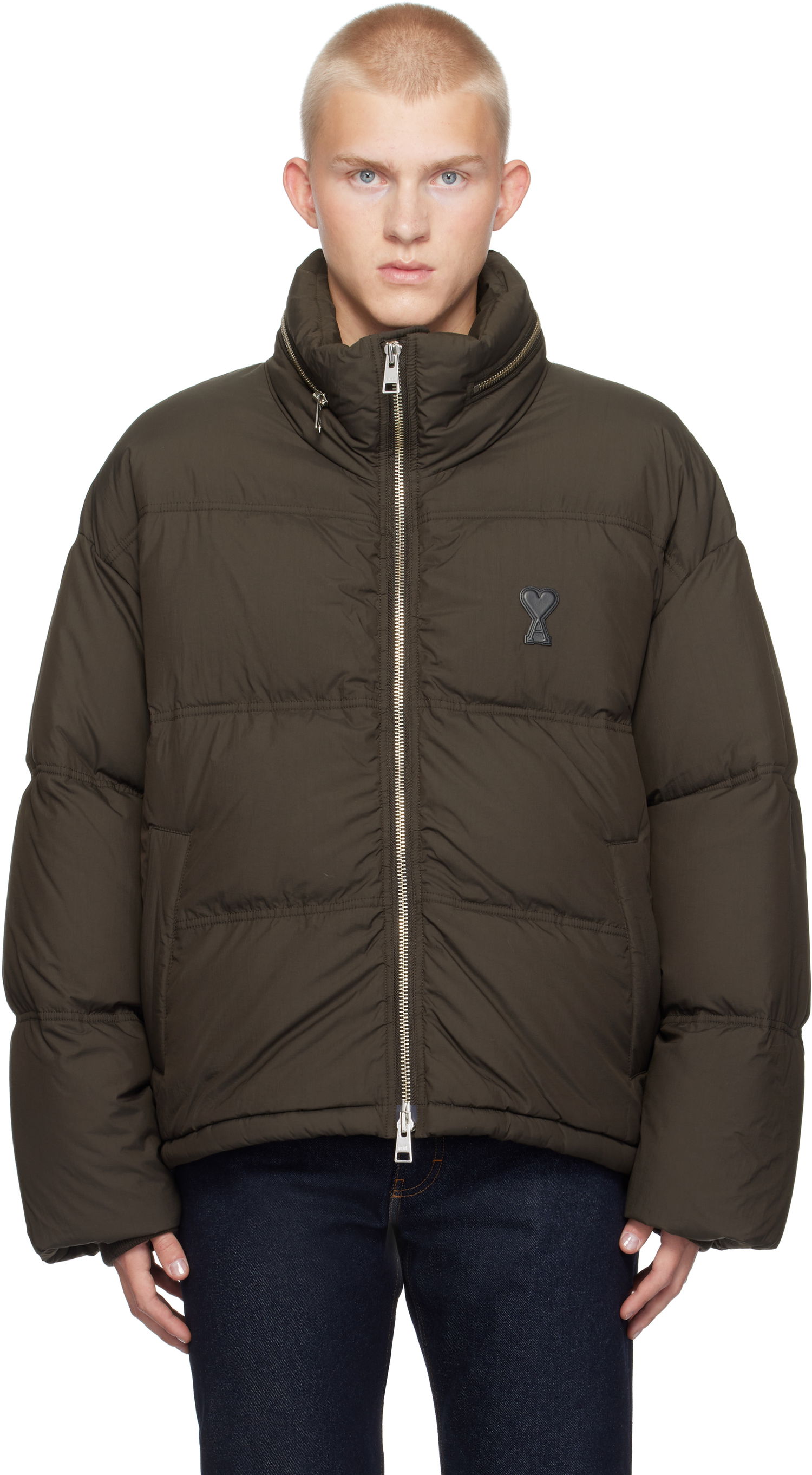 Prešívaná bunda AMI Down Jacket Hnedá | HJK403.PA0009, 0