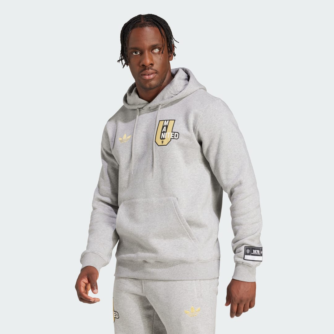 Mikina adidas Performance Manchester United VRCT Hoodie Šedá | JF0368, 0