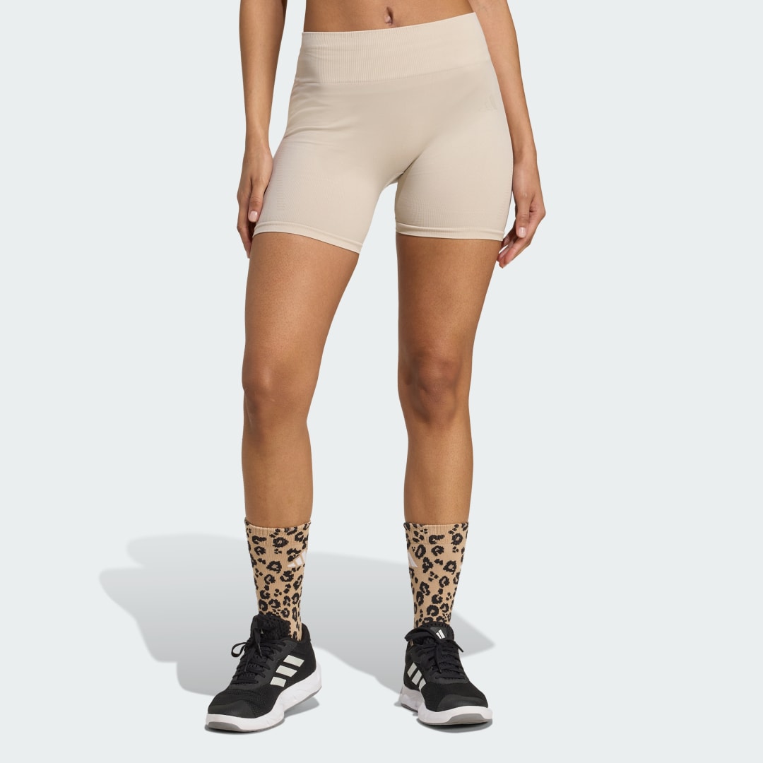 Šortky adidas Performance Essentials Training Knit Bike Shorts Béžová | JX3921, 0