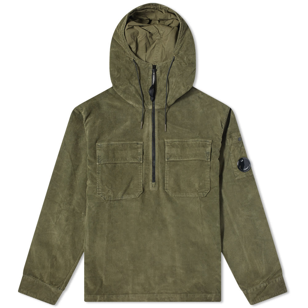 Bunda C.P. Company Arm Lens Cord Hooded Overshirt Zelené | 11CMSH325A-005899O-665, 0
