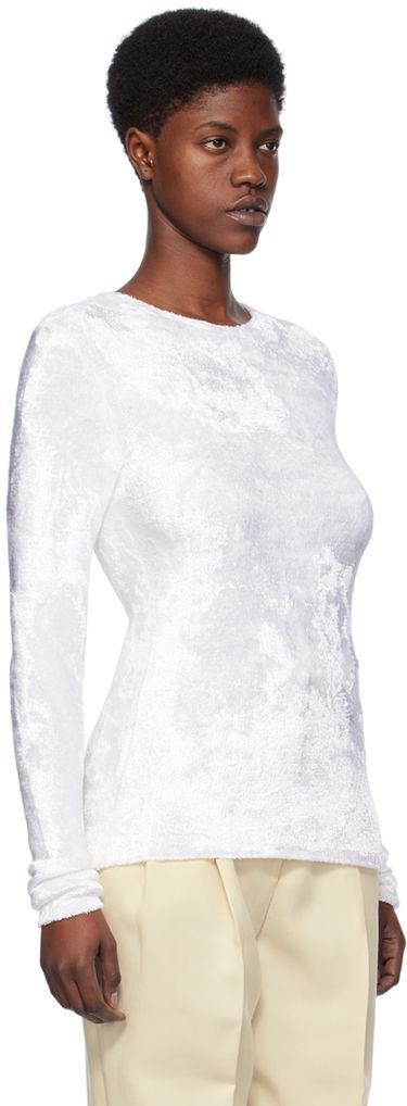 Sveter TOTEME TOTEME Slim Long Sleeve T-Shirt Biela | 241-WRT1059-YA0026, 1