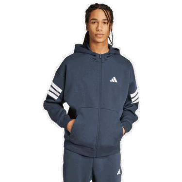 Mikina adidas Originals 3-Stripes Full-Zip Hoodie Navy | JW7107, 0