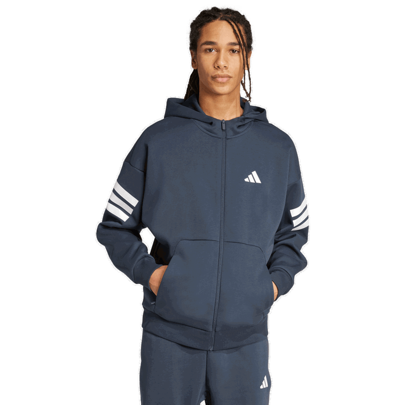 Mikina adidas Originals 3-Stripes Full-Zip Hoodie Navy | JW7107