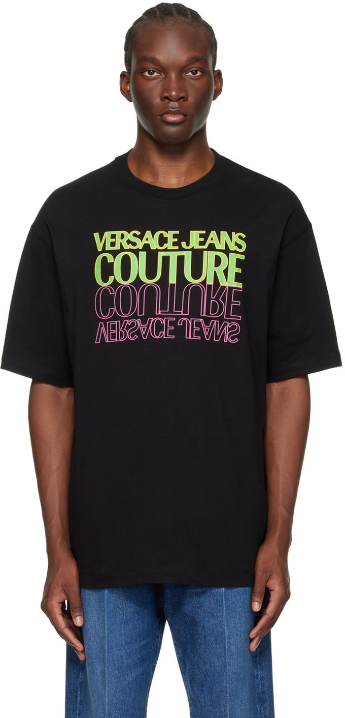 Tričko Versace Jeans Couture Upside Down T-Shirt Čierna | E76GAHC01_ECJ01C, 0