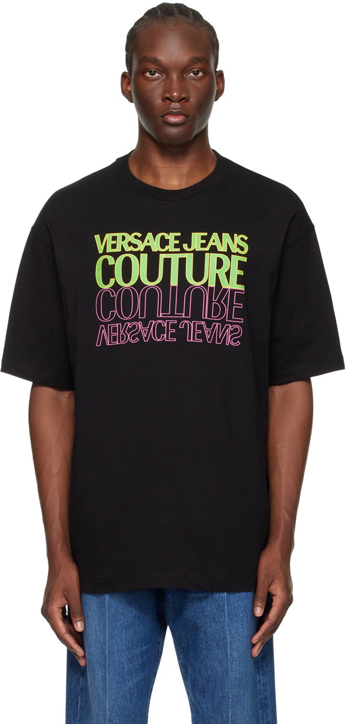 Tričko Versace Jeans Couture Upside Down T-Shirt Čierna | E76GAHC01_ECJ01C