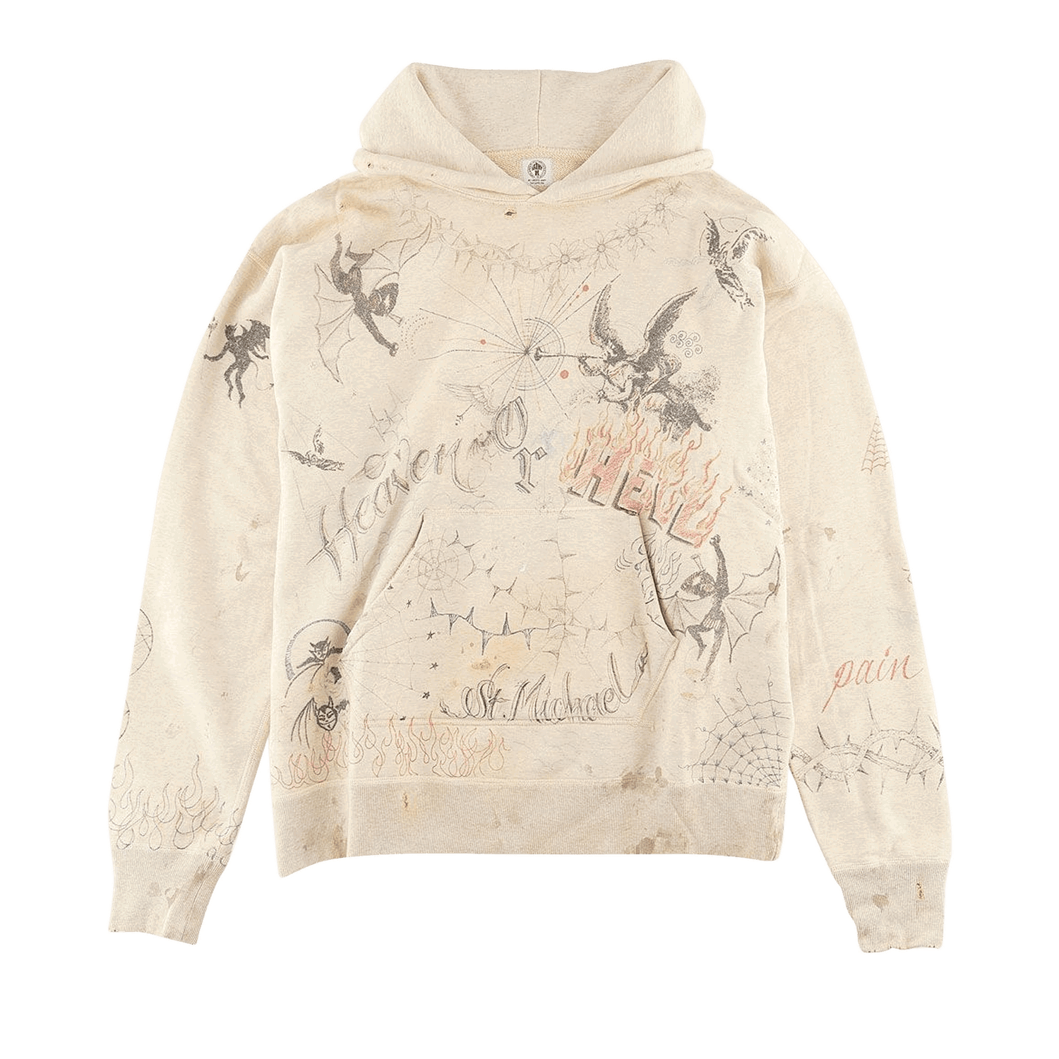 Mikina Saint Michael Graffiti Hoodie Béžová | SM A21 0000 056, 0