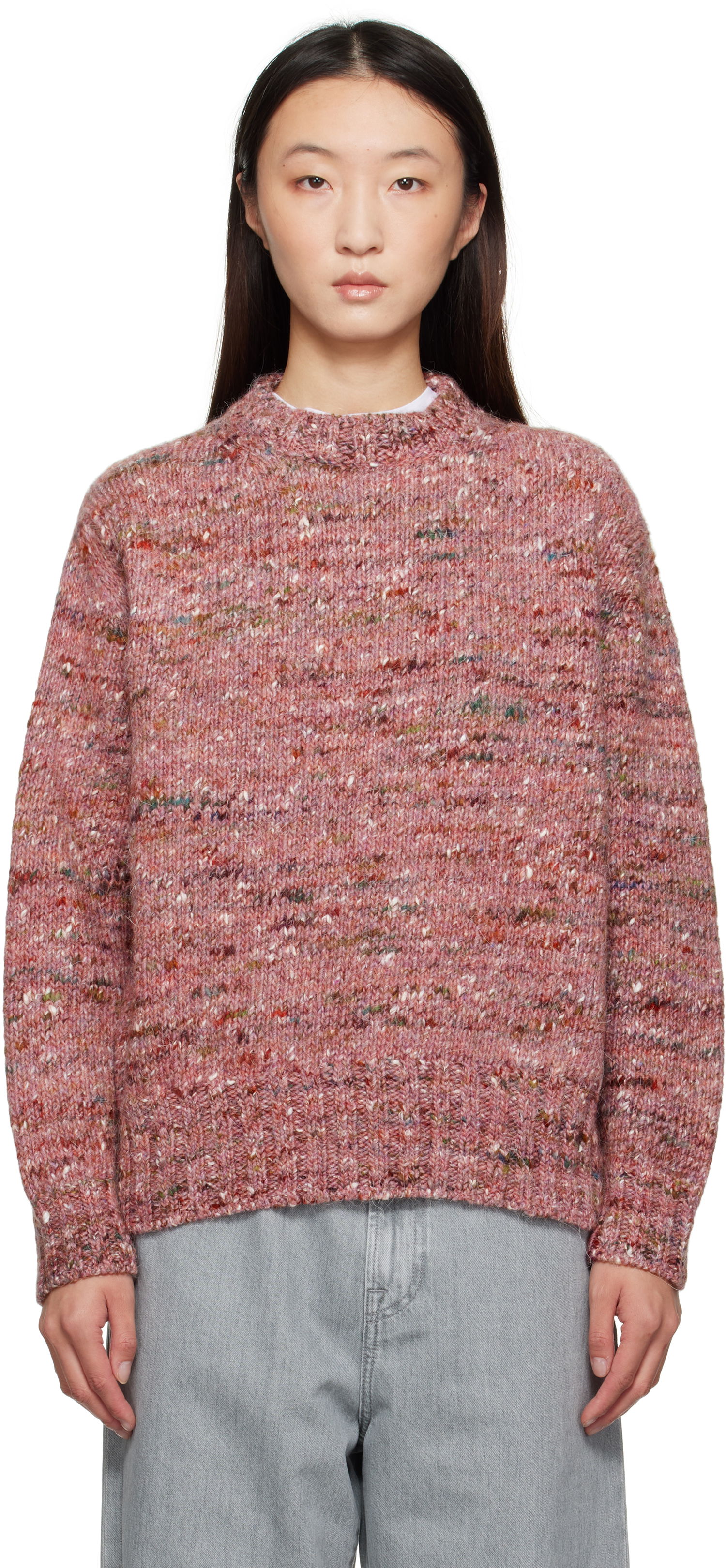 Sveter Róhe Róhe Melange Crewneck Sweater Ružová | 416-23-330, 0