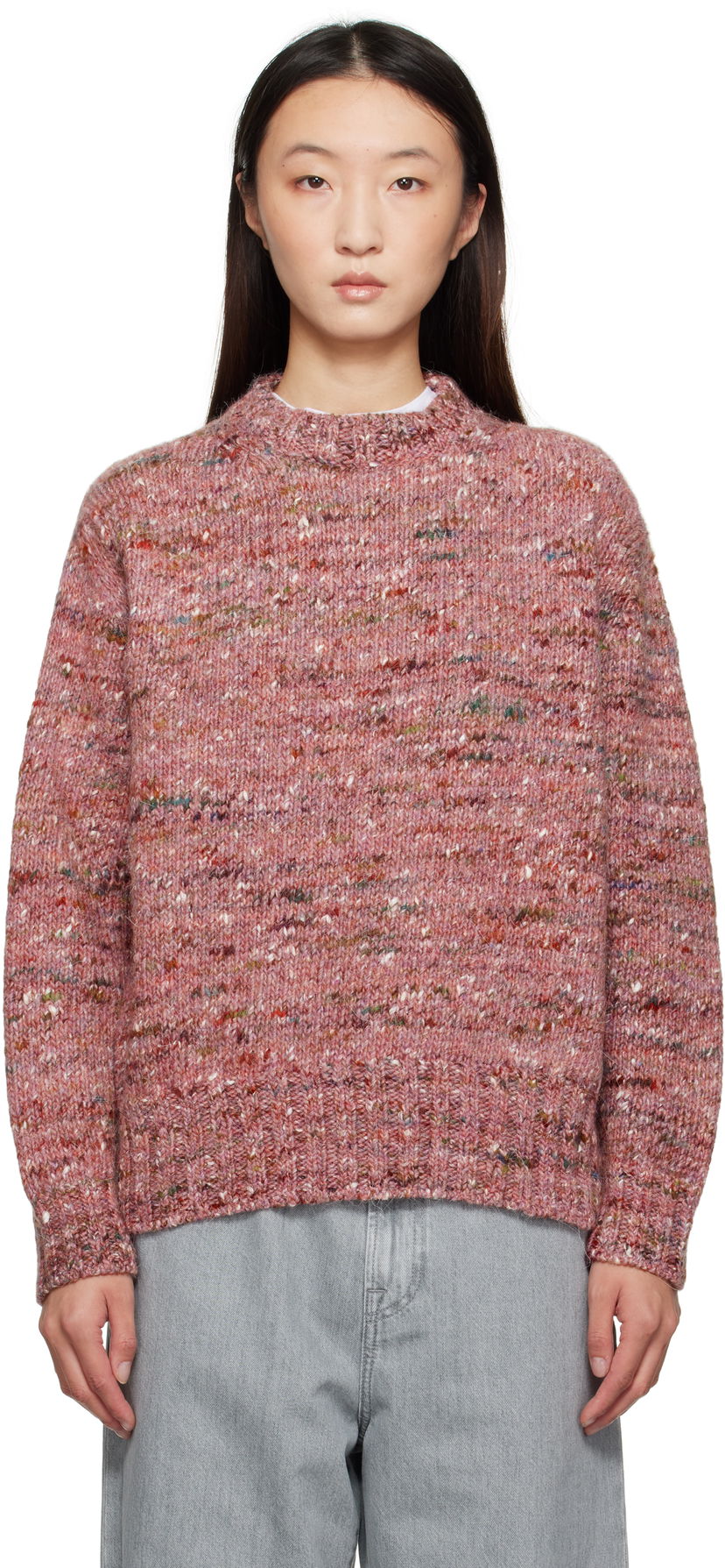 Sveter Róhe Róhe Melange Crewneck Sweater Ružová | 416-23-330