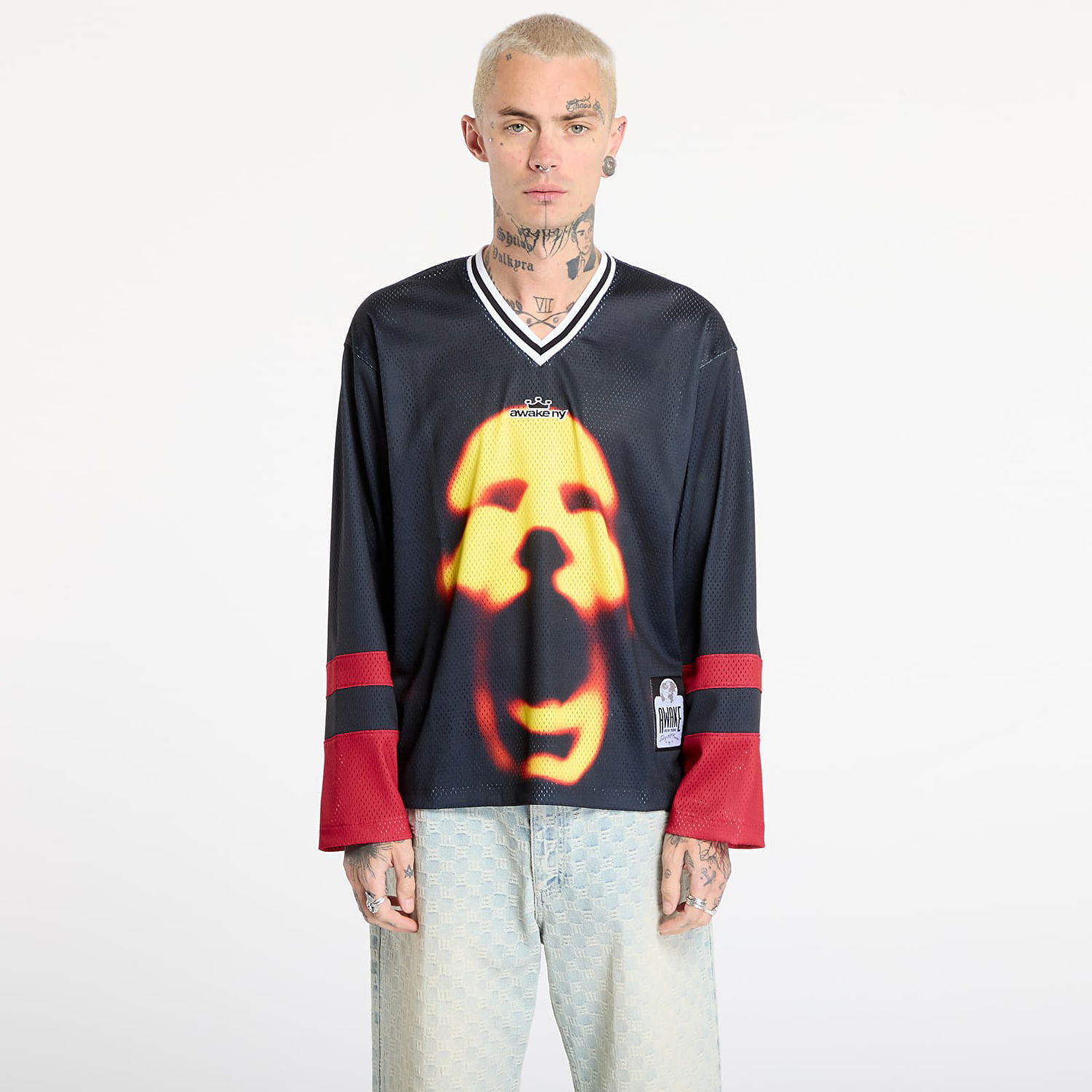 Dres Awake NY Mesh Hockey Jersey Face Graphic Čierna | AWK-FW25-TP005-BLK, 0
