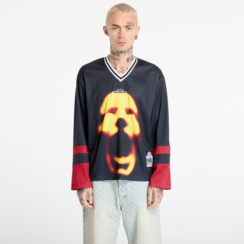 Dres Awake NY Mesh Hockey Jersey Face Graphic Čierna | AWK-FW25-TP005-BLK