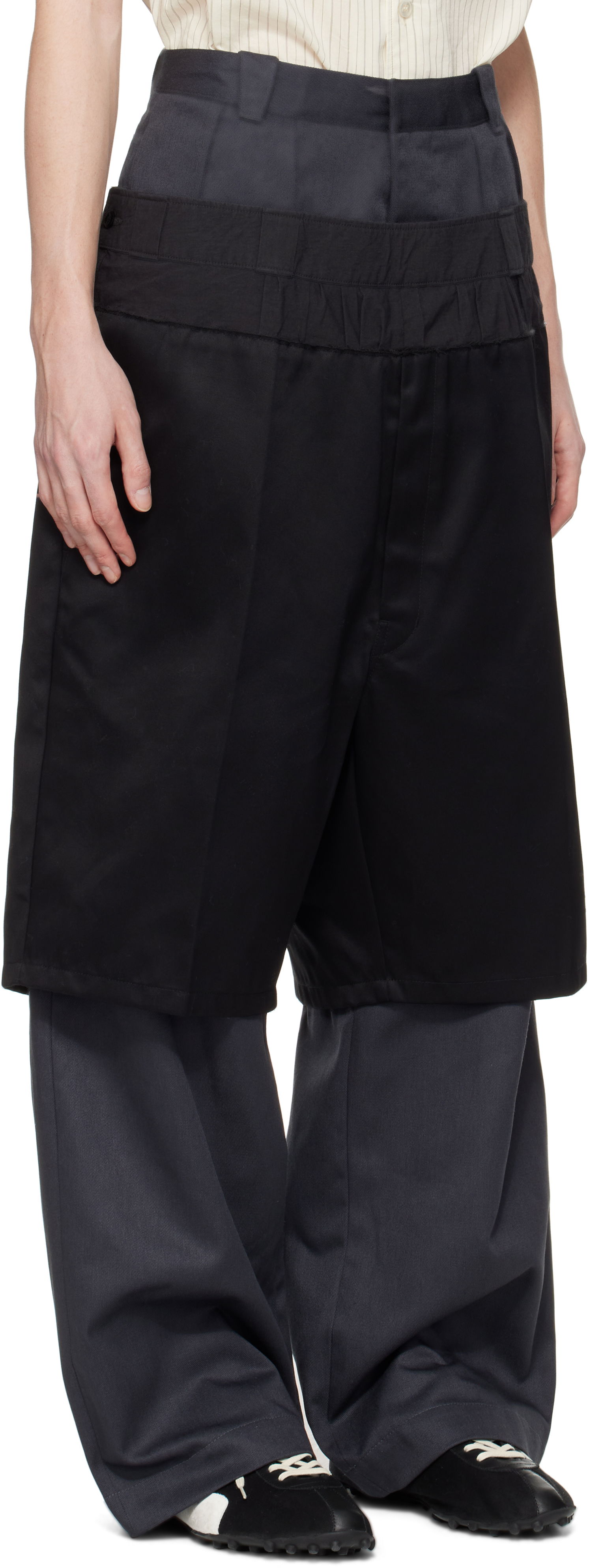 Nohavice Maison Margiela Maison Margiela Layered Trousers Čierna | S51KA0604 MTN067, 1