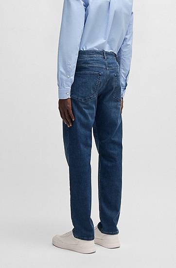 Džínsy BOSS Maine Regular-Fit Soft-Motion Denim Jeans Modrá | 50539173, 1
