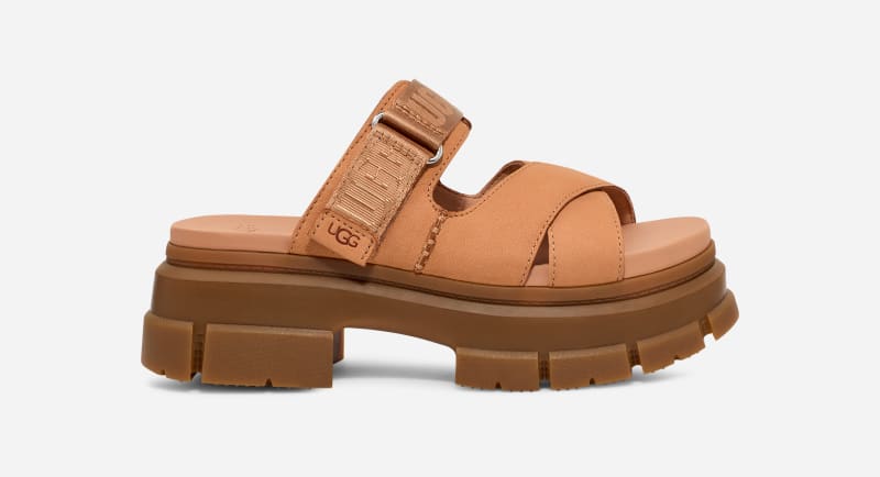 Oblečenie UGG ® Ashton Slide for Women in Brown, Size 5.5, Leather Tyrkysová | 1136765-TOAS, 0