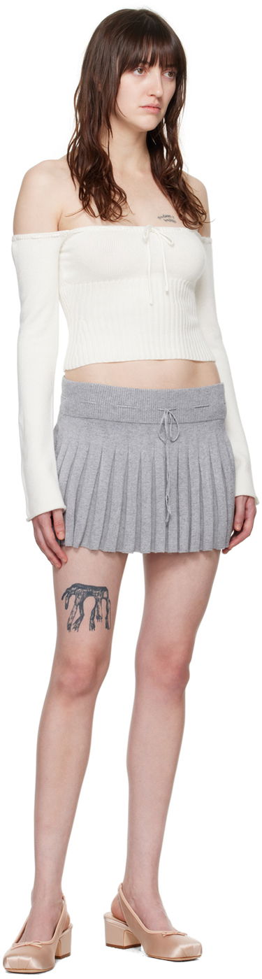 Sukňa GUIZIO Guizio Cielo Pleated Miniskirt Šedá | H23610S020, 3