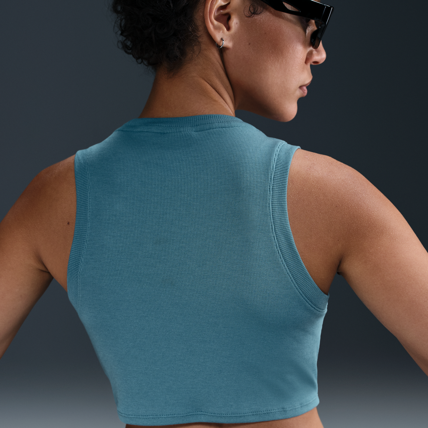 Tielko Nike Sportswear Chill Knit Ribbed Slim Cropped Tank Top Tyrkysová | FB8279-006, 1