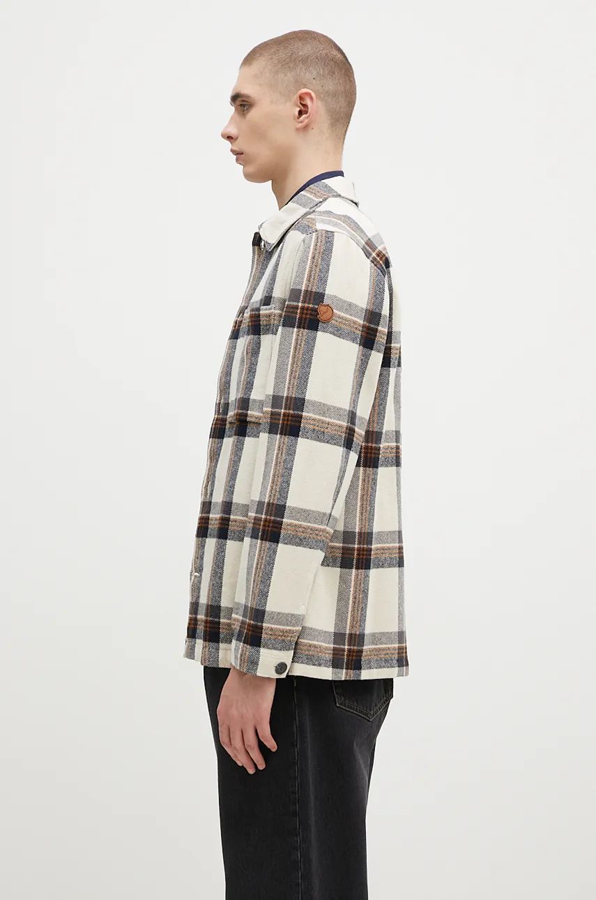 Košeľa FJÄLLRÄVEN Relaxed Fit Flannel Overshirt Biela | F12600226.113.555, 1