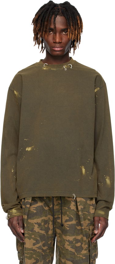 Sveter We11done We11done Pierced Long Sleeve T-Shirt Zelené | WD-TT0-25-771-U-CH, 0