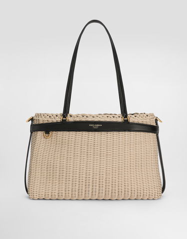Tote bag Dolce & Gabbana Dolce & Gabbana Carla Wicker Tote Bag Béžová | BB7746A6M1089651, 2