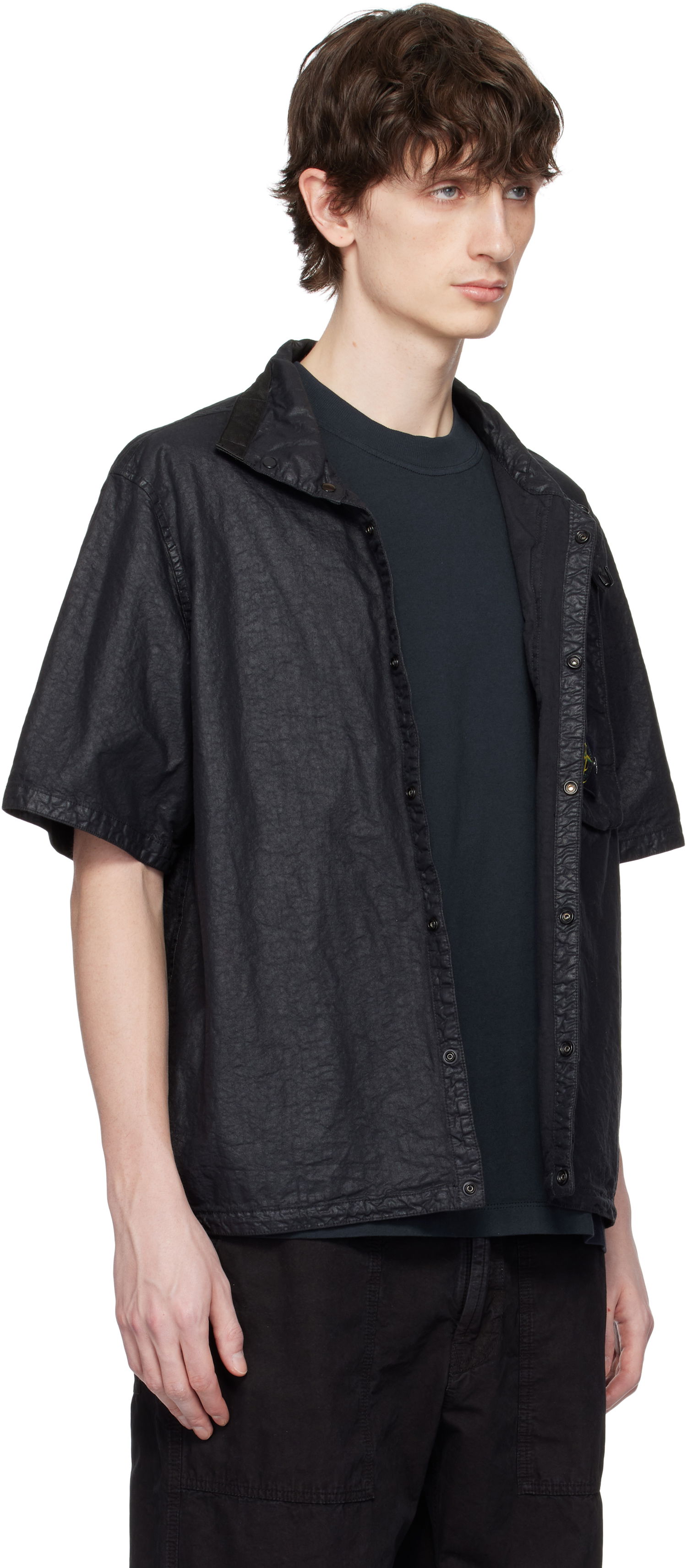Košeľa Stone Island Stone Island Organic Look Nylon Panama-TC Shirt Čierna | K1S15 1200028 S0069, 1