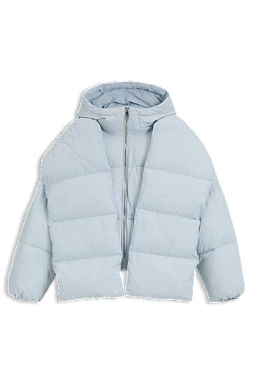 Prešívaná bunda BOSS Water-repellent Padded Jacket with Detachable Sleeves and Scarf Modrá | 50548028