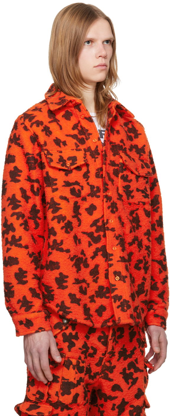 Košeľa ERL ERL Printed Fleece Shirt Oranžová | ERL07B023, 1