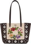 Mini Nellcôte Beaded Floral Studded Woven Tote