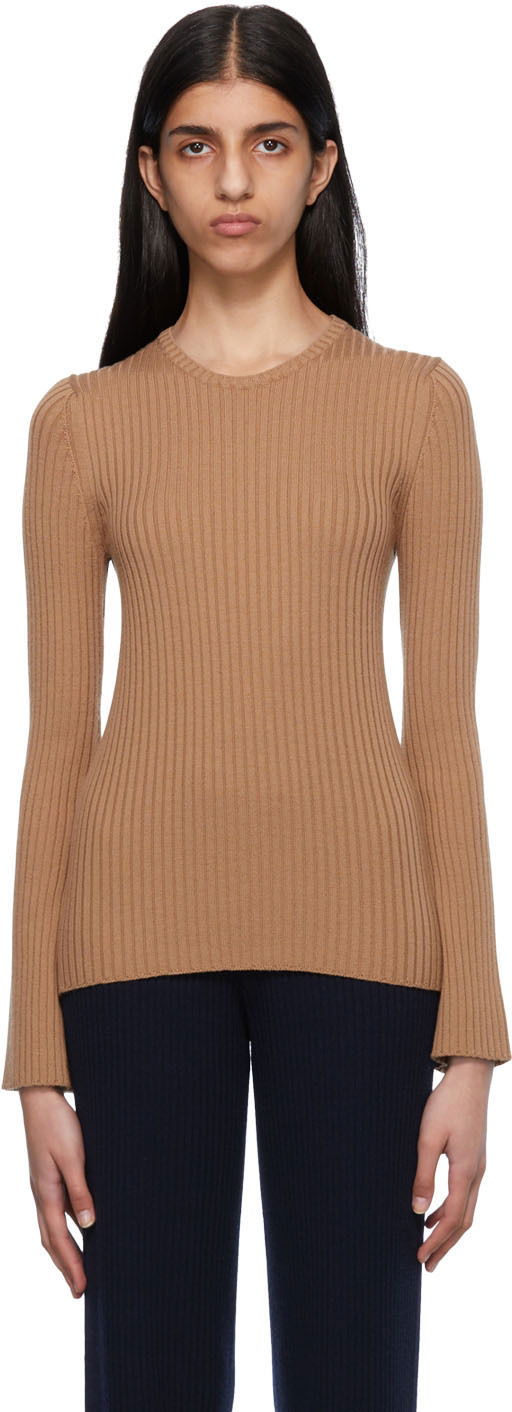 Sveter CHLOÉ Ribbed Knit Sweater Hnedá | CHC22AMP30650, 0
