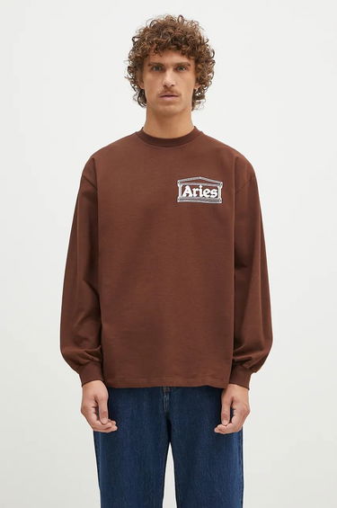 Tričko Aries Temple Longsleeve T-Shirt Print Hnedá | AR6066602, 0