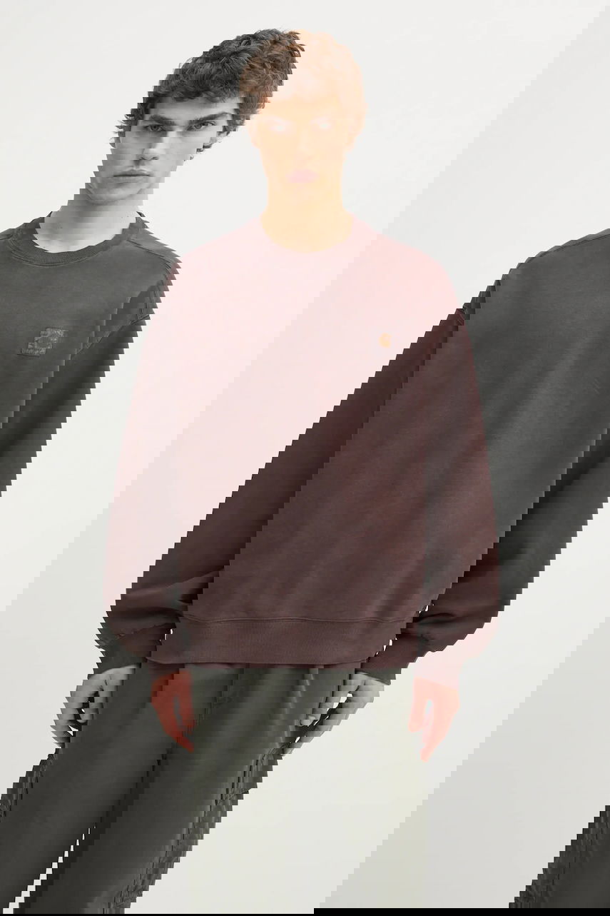 Mikina Carhartt WIP Vista Sweat Plain Cotton Sweatshirt Hnedá | I029522.33HGD, 0