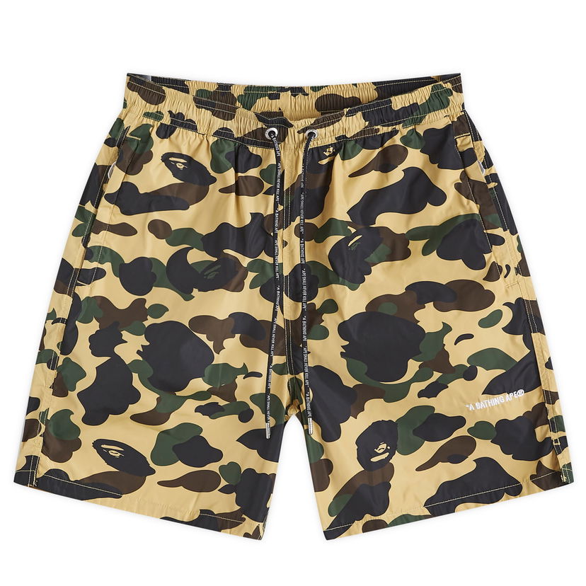 Šortky BAPE A Bathing Ape 1st Camo Nylon Beach Short Zelené | 001SPK301323M-YLW