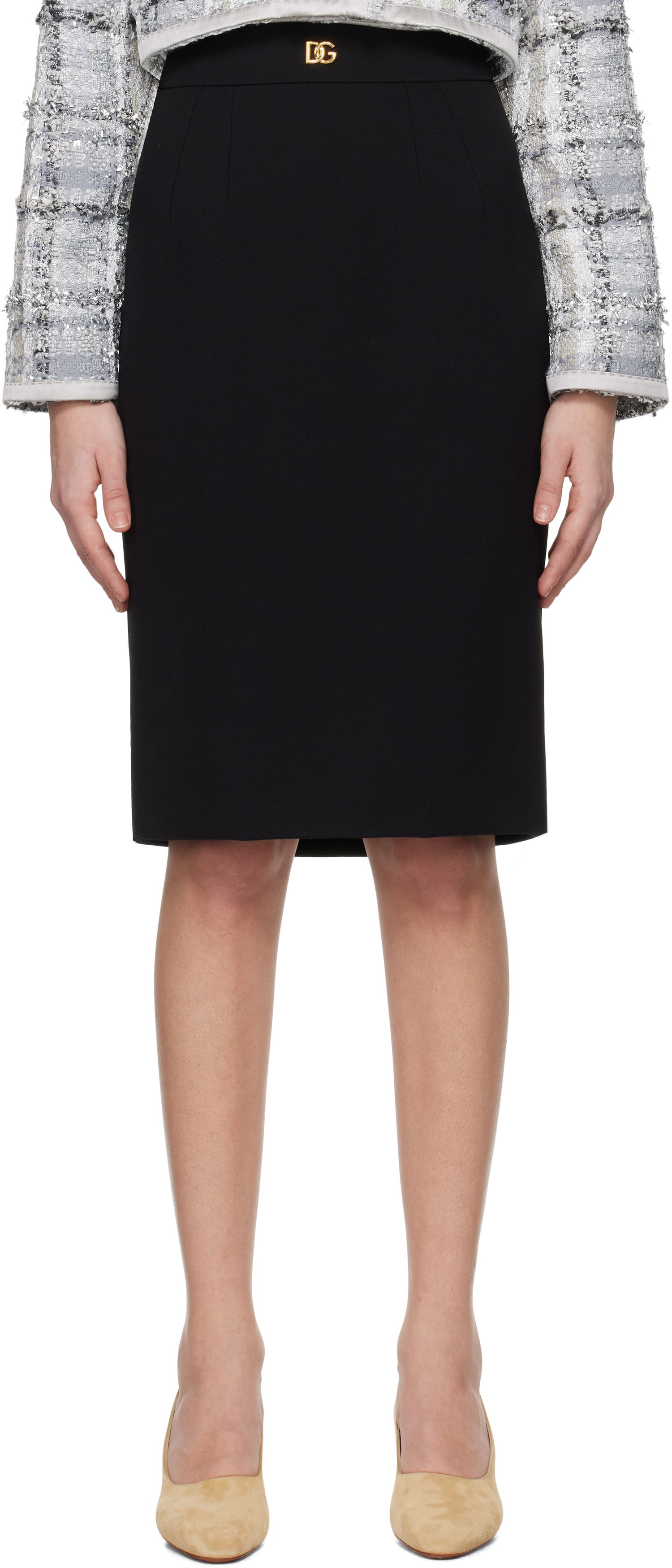 Sukňa Dolce & Gabbana Dolce&Gabbana Wool Pencil Midi Skirt Čierna | F4C2CT GDCSX, 0
