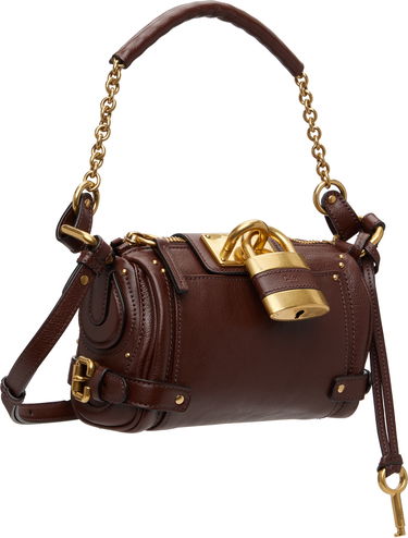 Taška cez rameno CHLOÉ Small Paddington Leather Chain Bag with Padlock Čierna | CH25WS803P75, 3
