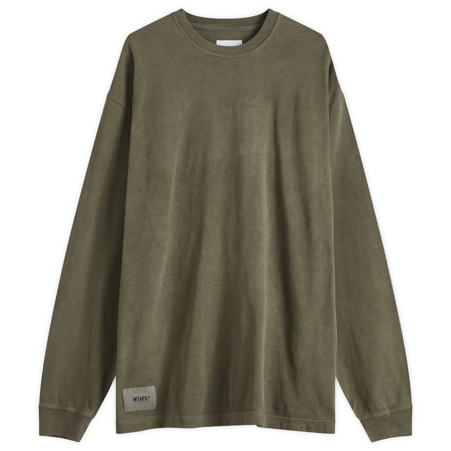 Tričko WTAPS 09 Garment Dyed Long Sleeve T-Shirt Zelené | 242ATDT-CSM09-OLV, 0