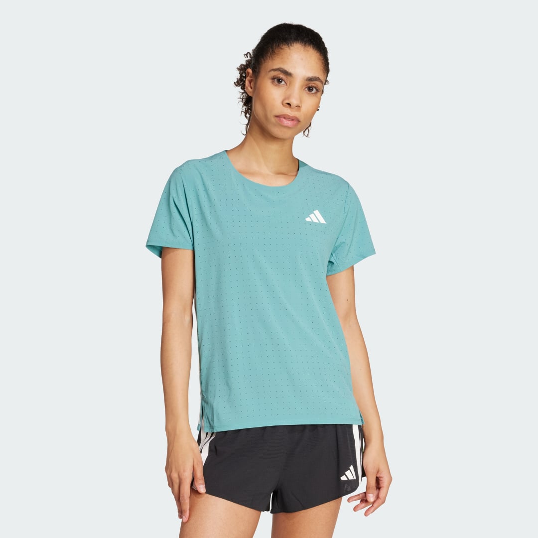 Tričko adidas Performance Adizero Running T-Shirt Tyrkysová | JV7172, 0