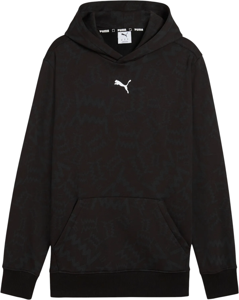 Mikina Puma Patterned Hoodie with Kangaroo Pocket Teamjaws Post Game Čierna | 689536-01