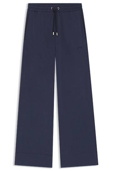 Tepláky BOSS Relaxed-Fit Tracksuit Bottoms with Embroidered Logo Navy | 50543512