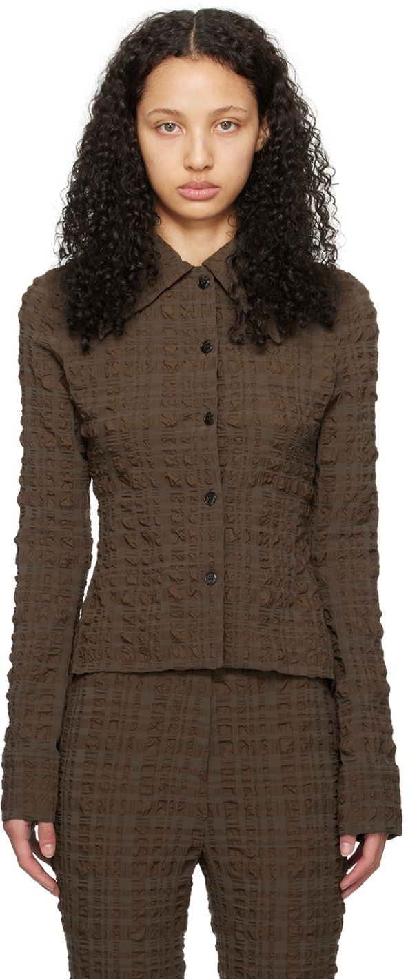 Košeľa Nanushka Lotte Shirt Hnedá | NW24RSSH00878, 0