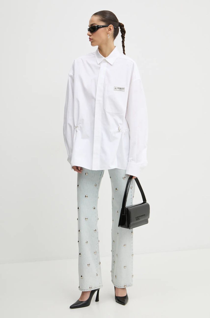 Košeľa Fiorucci Fiorucci Relaxed Fit Shirt with Classic Collar Biela | U01FMTLO230CO02WH01, 1