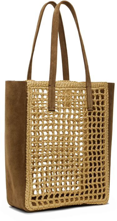 Tote bag Khaite KHAITE Small Zoe Raffia and Suede Tote Hnedá | H1039-724, 2