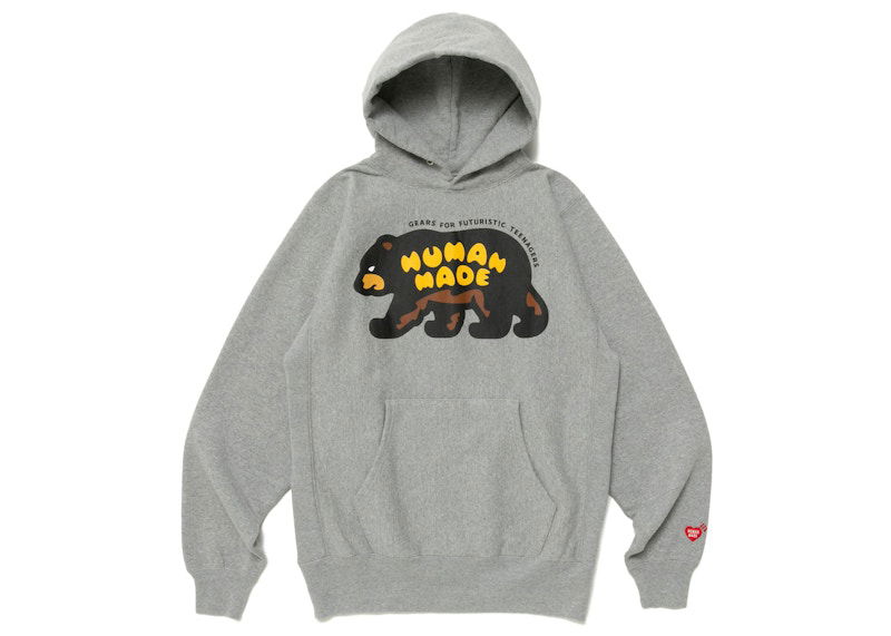 Mikina Human Made Heavyweight Hoodie With Bear Logo Šedá | HM25CS005, 0