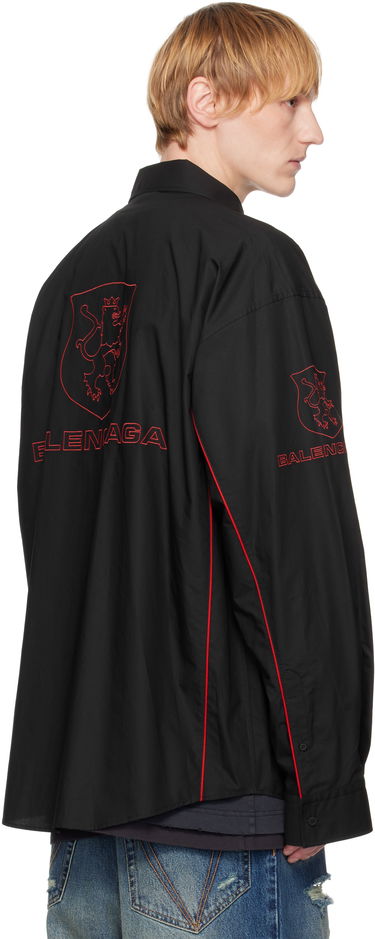 Košeľa Balenciaga Balenciaga Embroidered Long Sleeve Shirt Čierna | 814601TNM60, 2