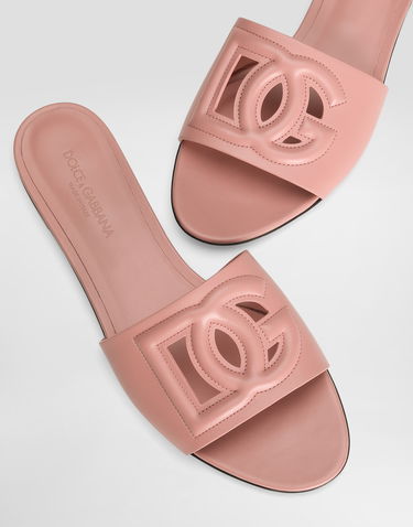 Doplnky Dolce & Gabbana Dolce & Gabbana Calfskin DG Logo Sliders Ružová | CQ0436AY32980405, 3